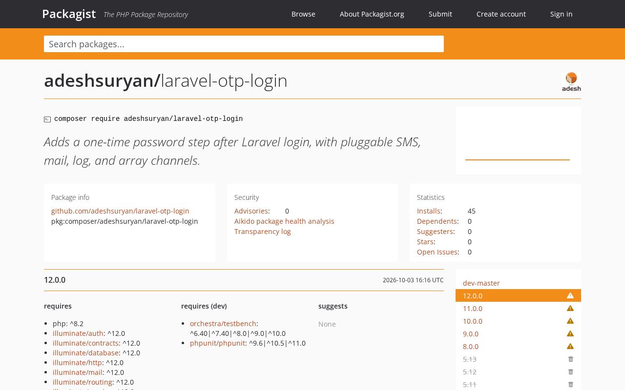 Preview of adeshsuryan/laravel-otp-login