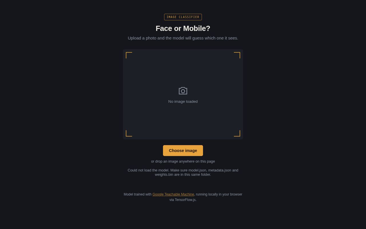 Preview of Face Mobile Classifier