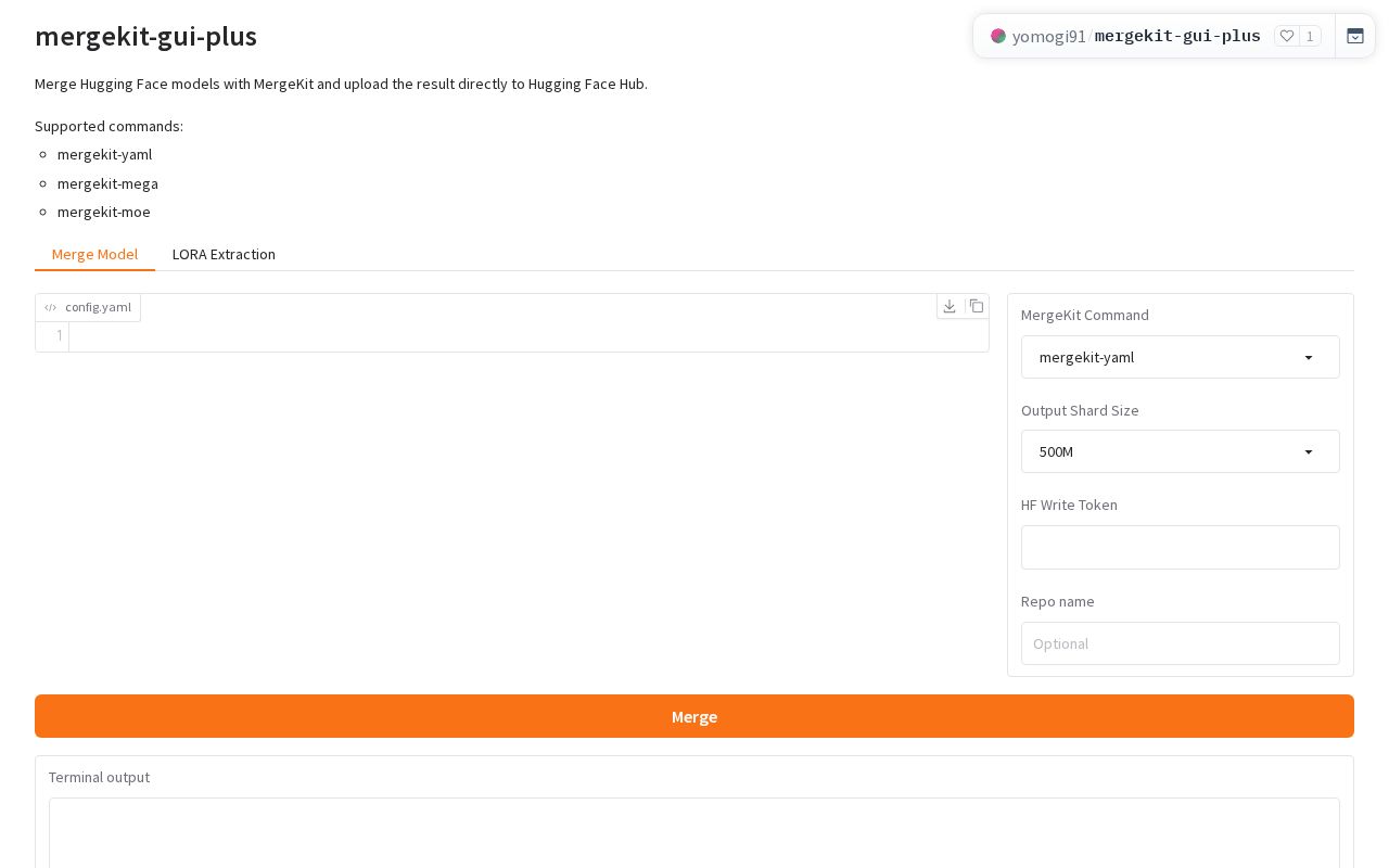 Preview of mergekit-gui