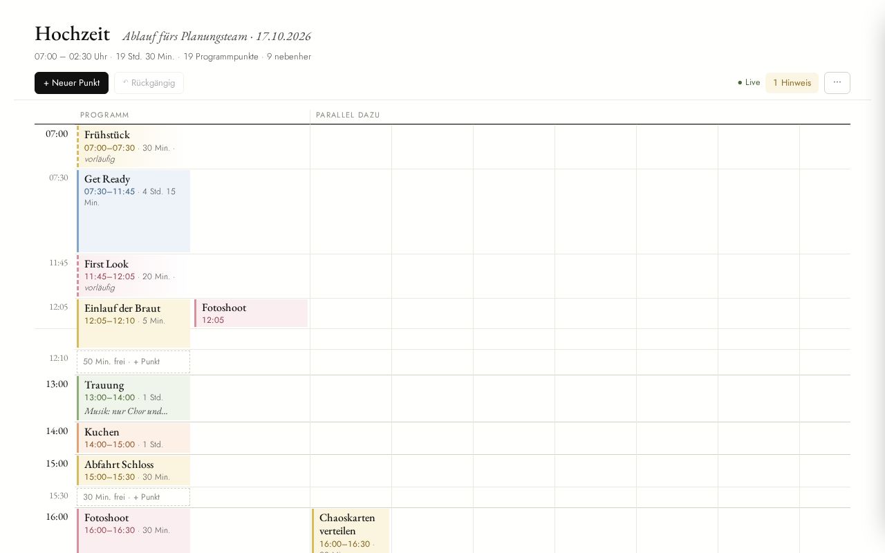 Preview of Ablaufplan