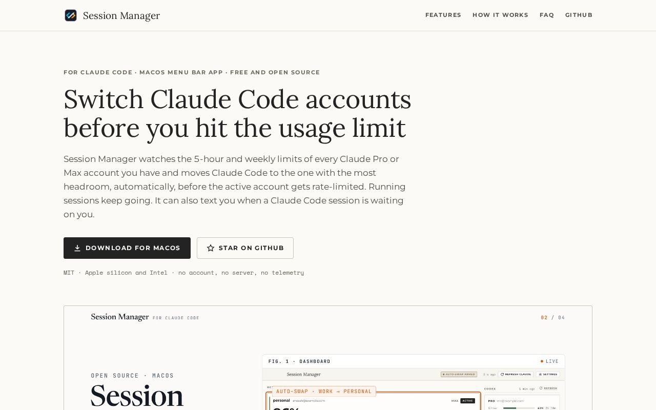 Preview of Claude Session Manager