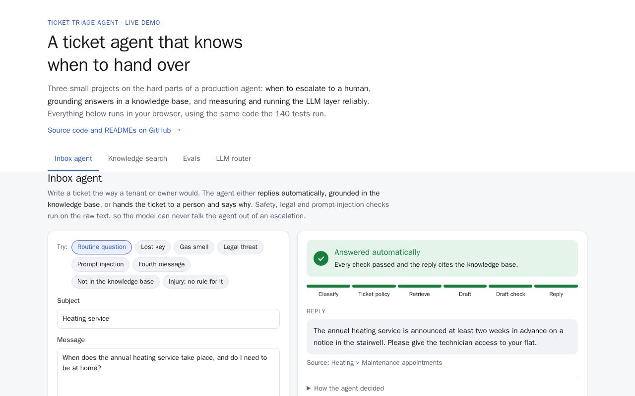 Preview of Ticket Triage Agent