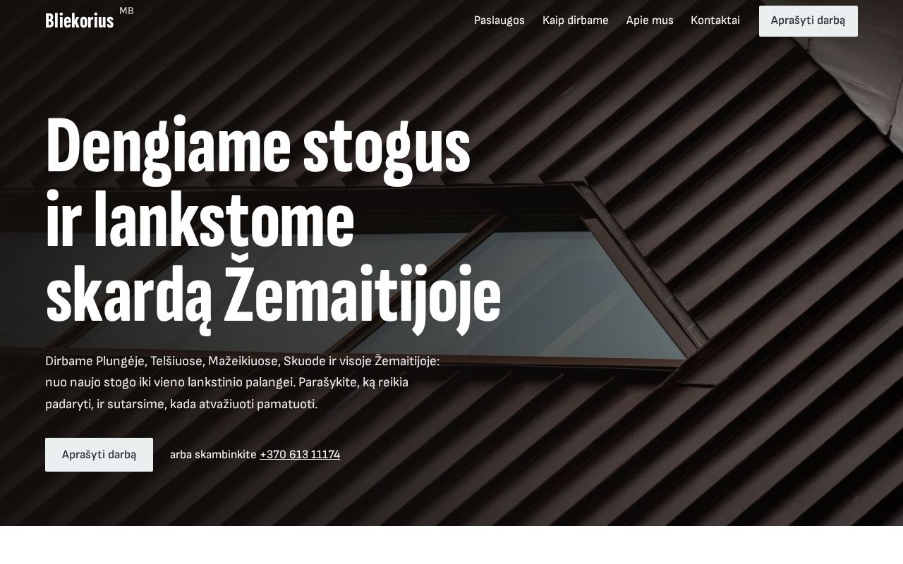 Preview of MB „Bliekorius“: stogai ir skardinimas Plungėje, Telšiuose