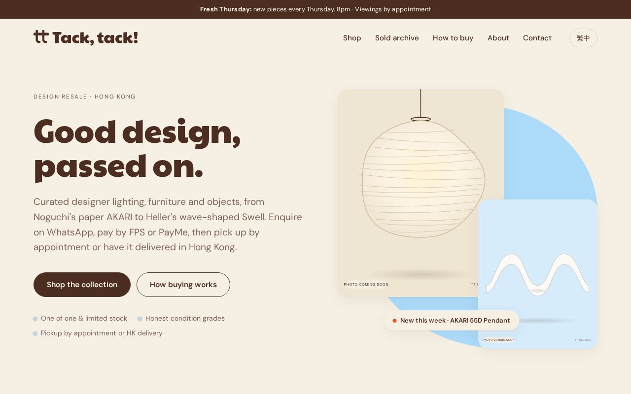 Preview of Tacktack Website
