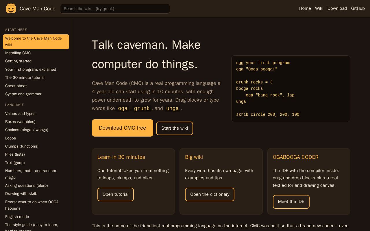 Preview of Cave Man Code