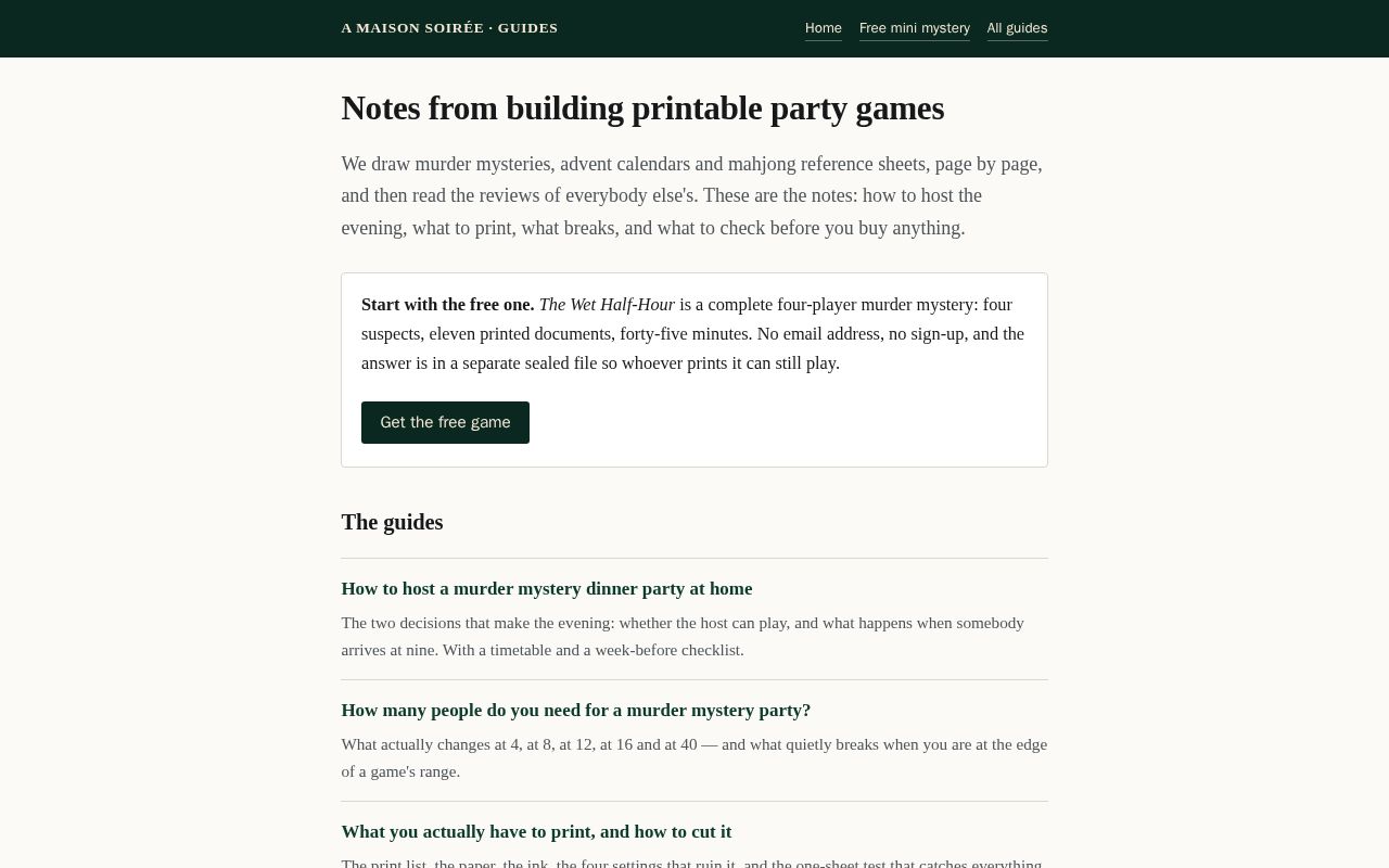 Preview of A Maison Soiree Guides