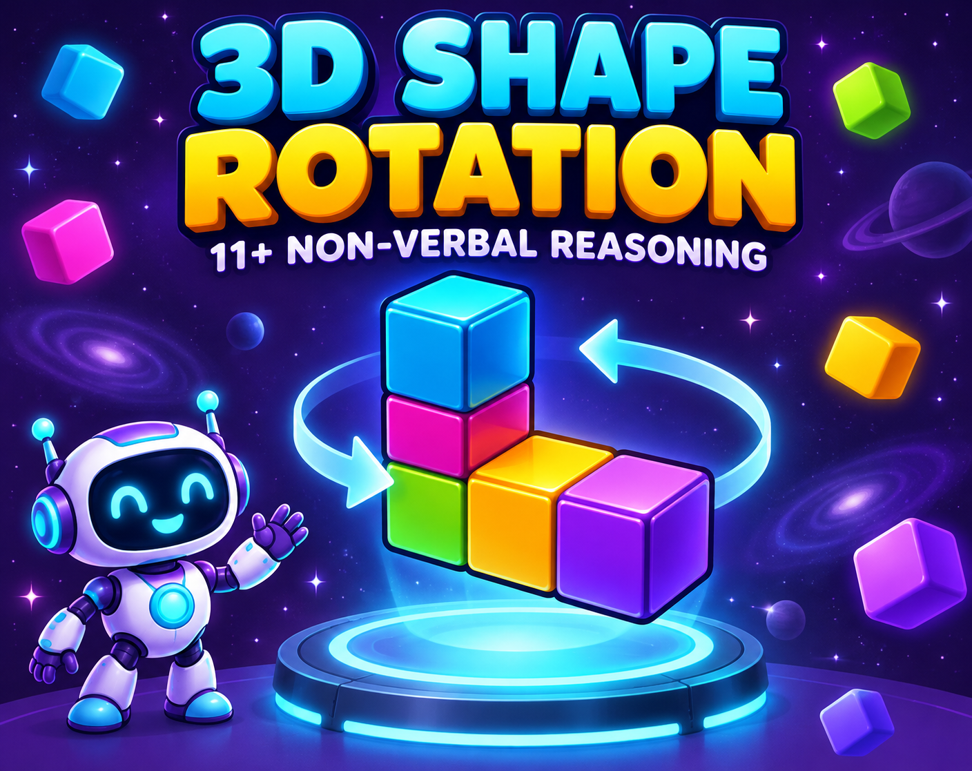 Preview of 3D Shape Rotation: 11+ Non-Verbal Reasoning Practice