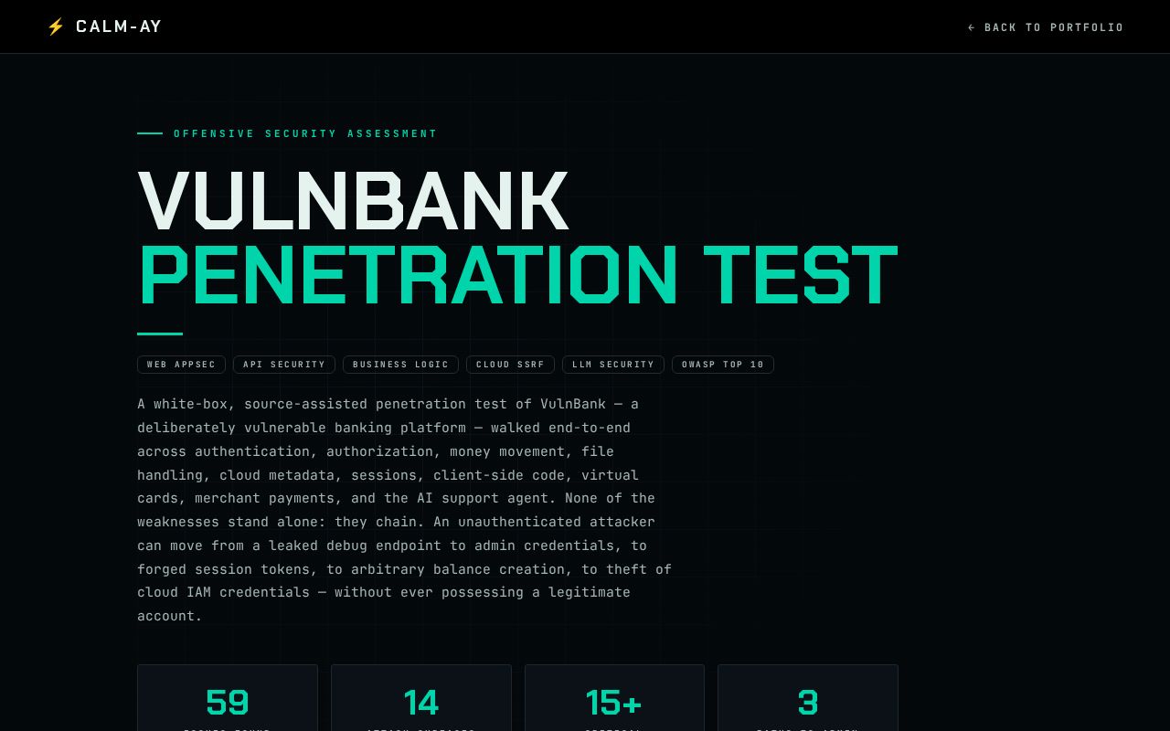 Preview of Vulnbank Pentest