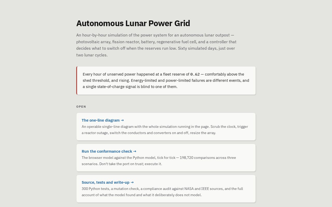 Preview of Autonomous Lunar Power Grid