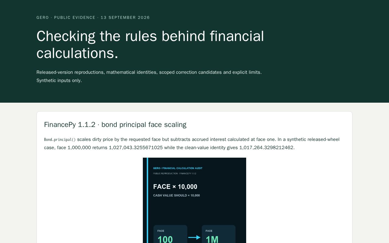 Preview of GERO Financial Calculation Checks
