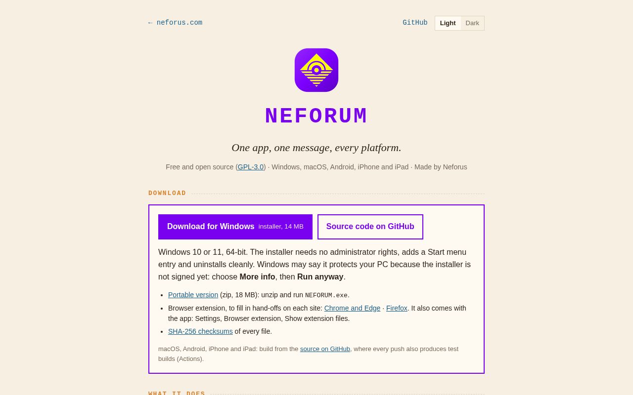 Preview of NEFORUM