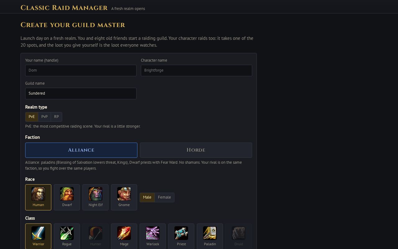 Preview of Classic Raid Manager