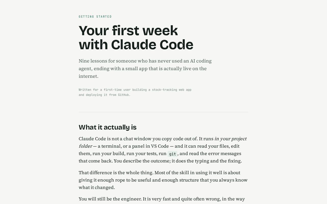Preview of Claude Code First Week