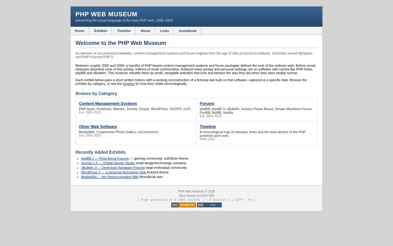 Preview of Php Web Museum