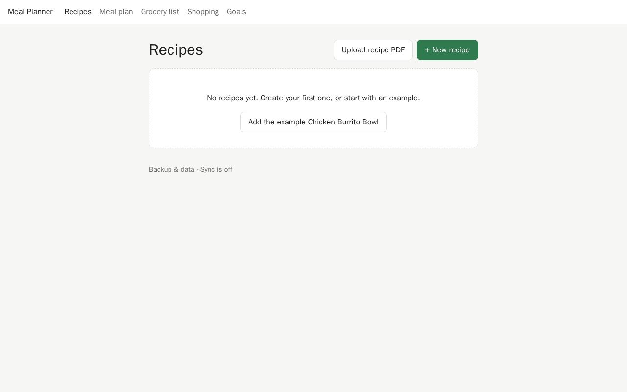 Preview of Meal Planner