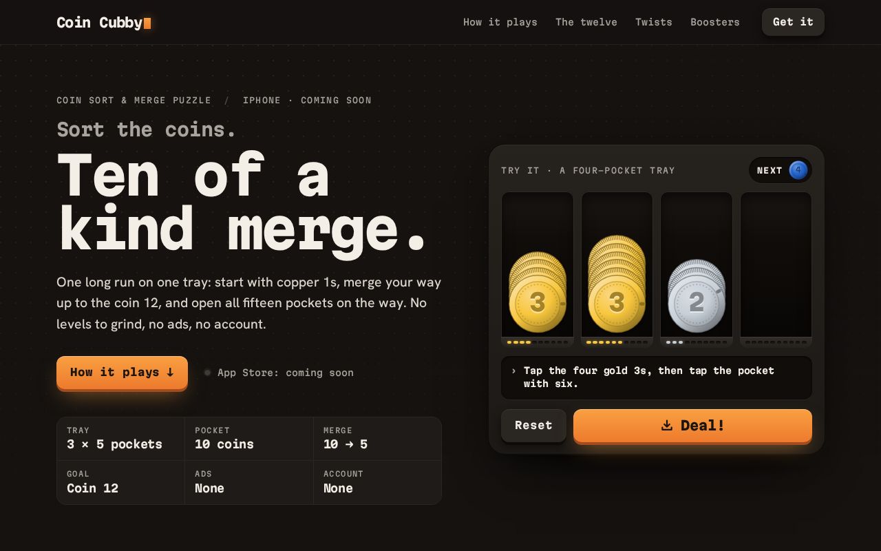 Preview of Coin Cubby Site