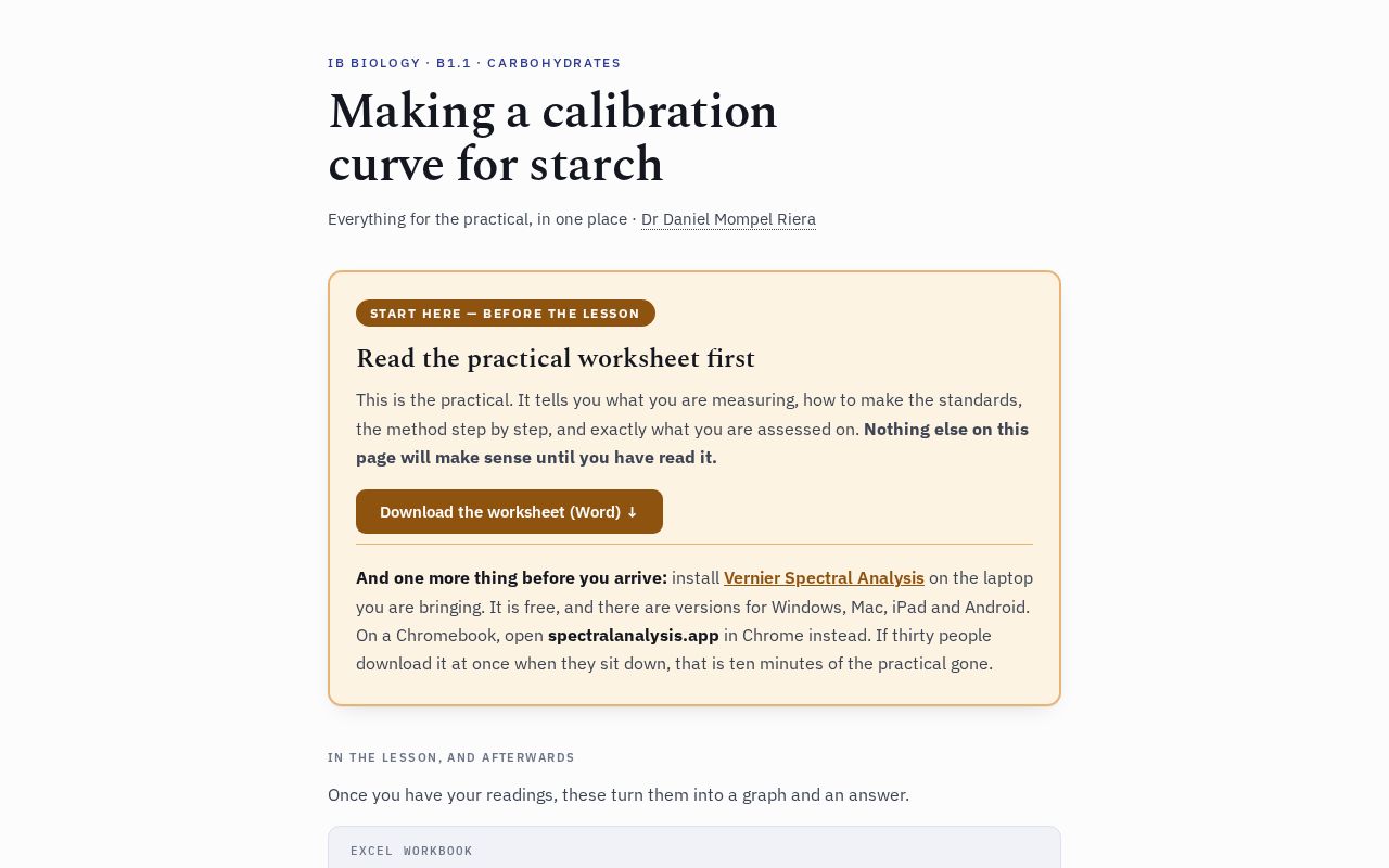 Preview of B11 Starch Calibration Curve Pract