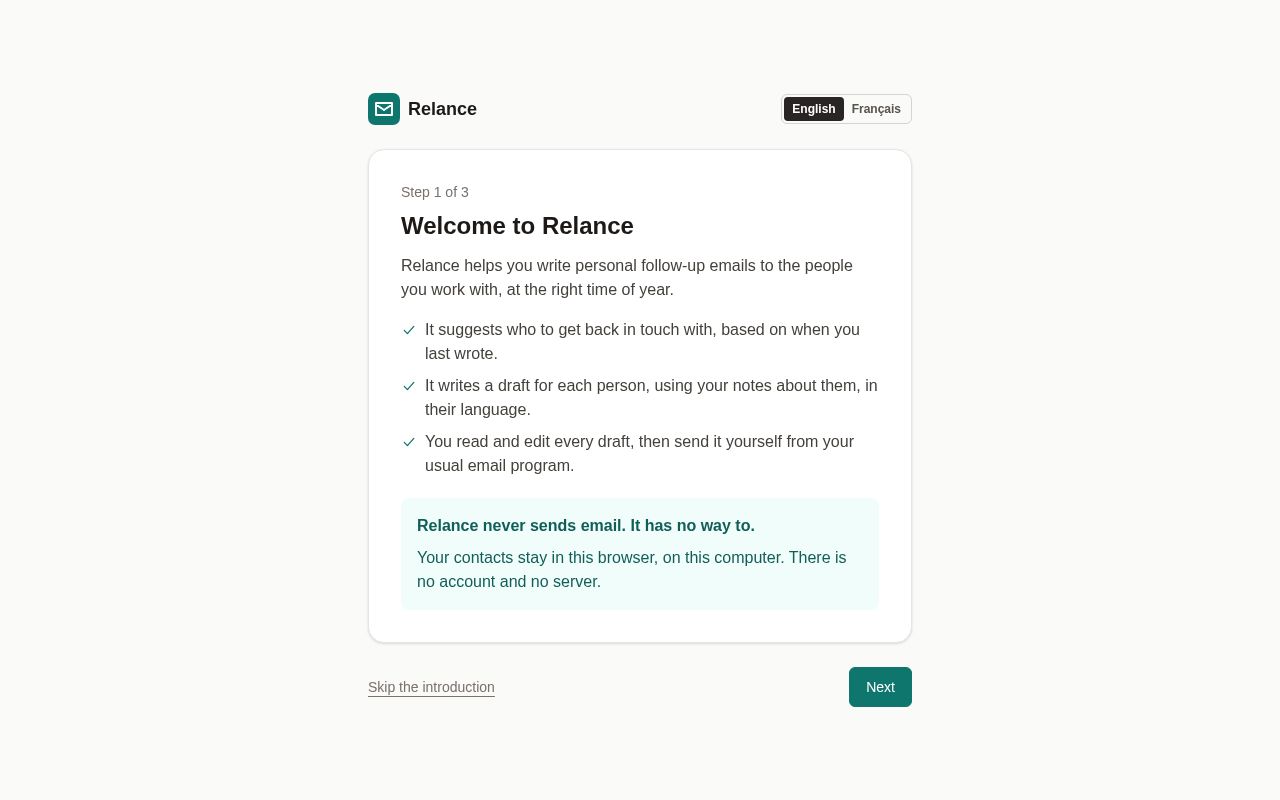 Preview of Relance