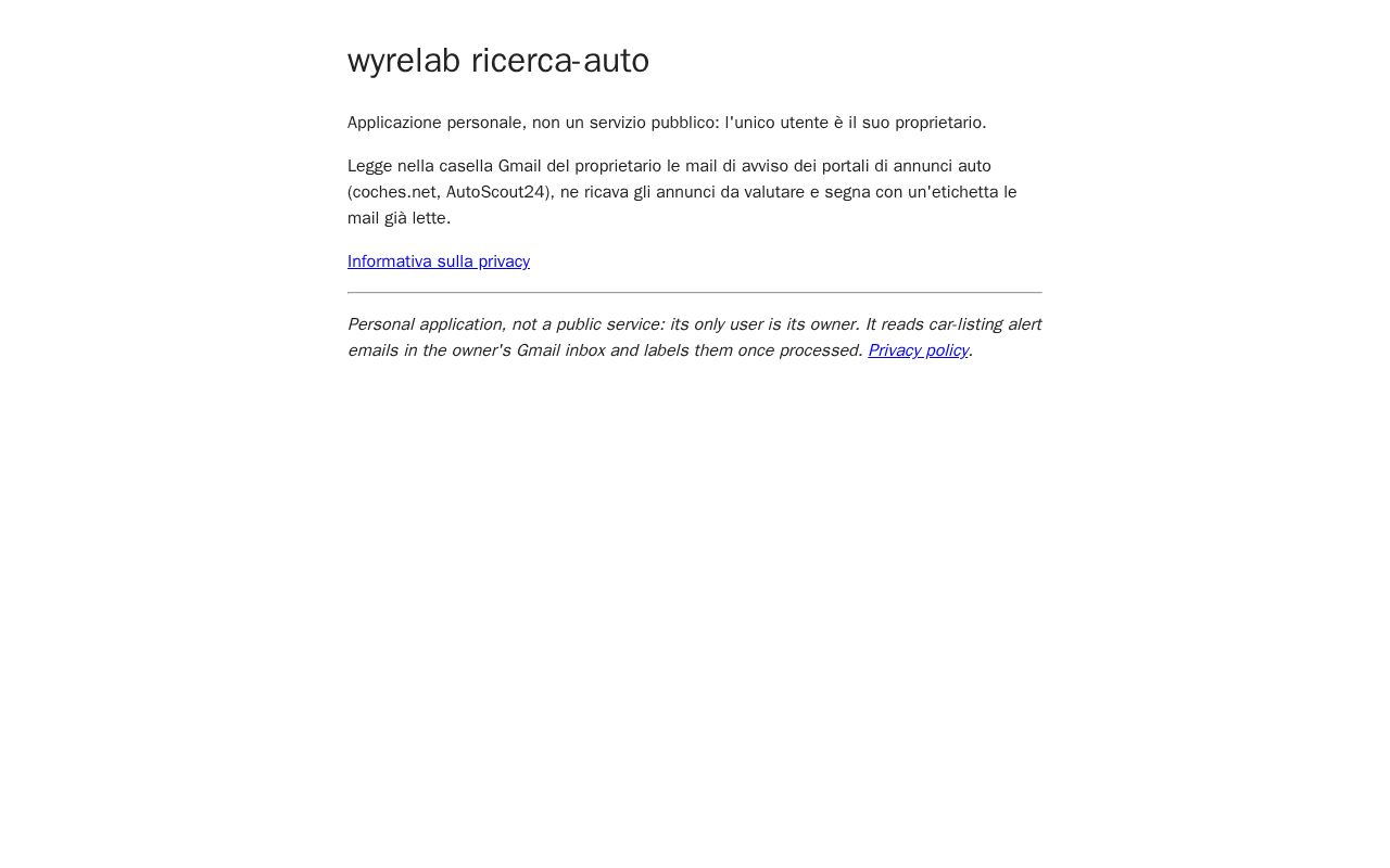 Preview of wyrelab ricerca-auto