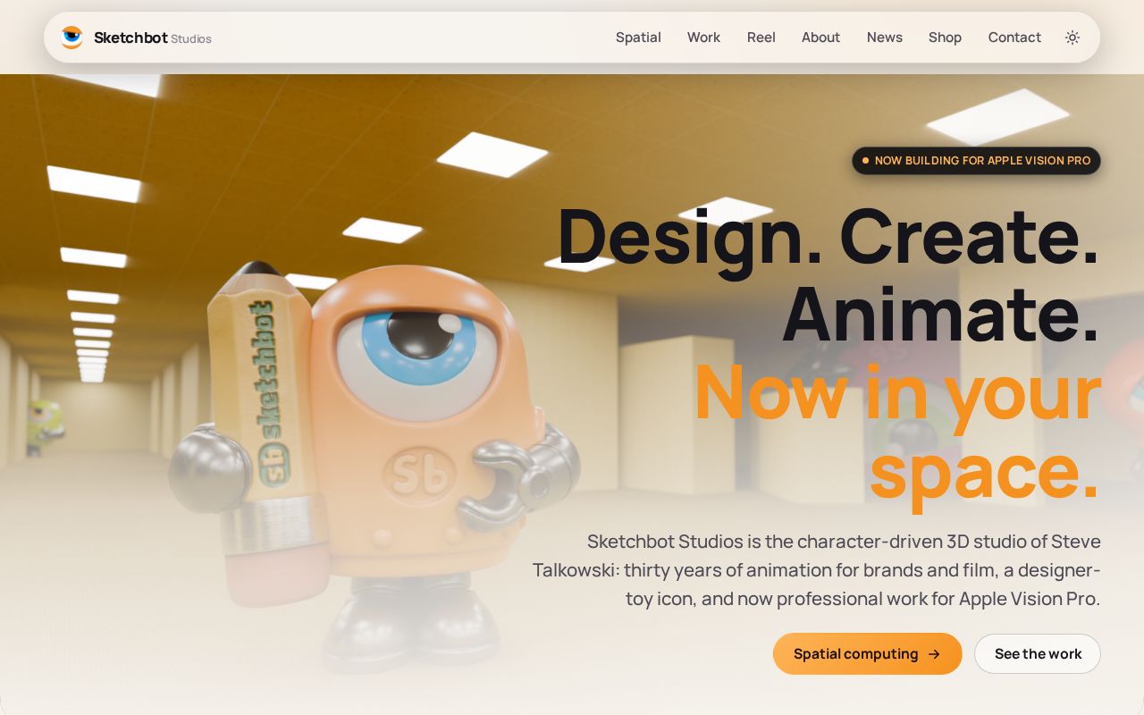 Preview of Sketchbot Studios website (sketchbot.tv): static site + generator