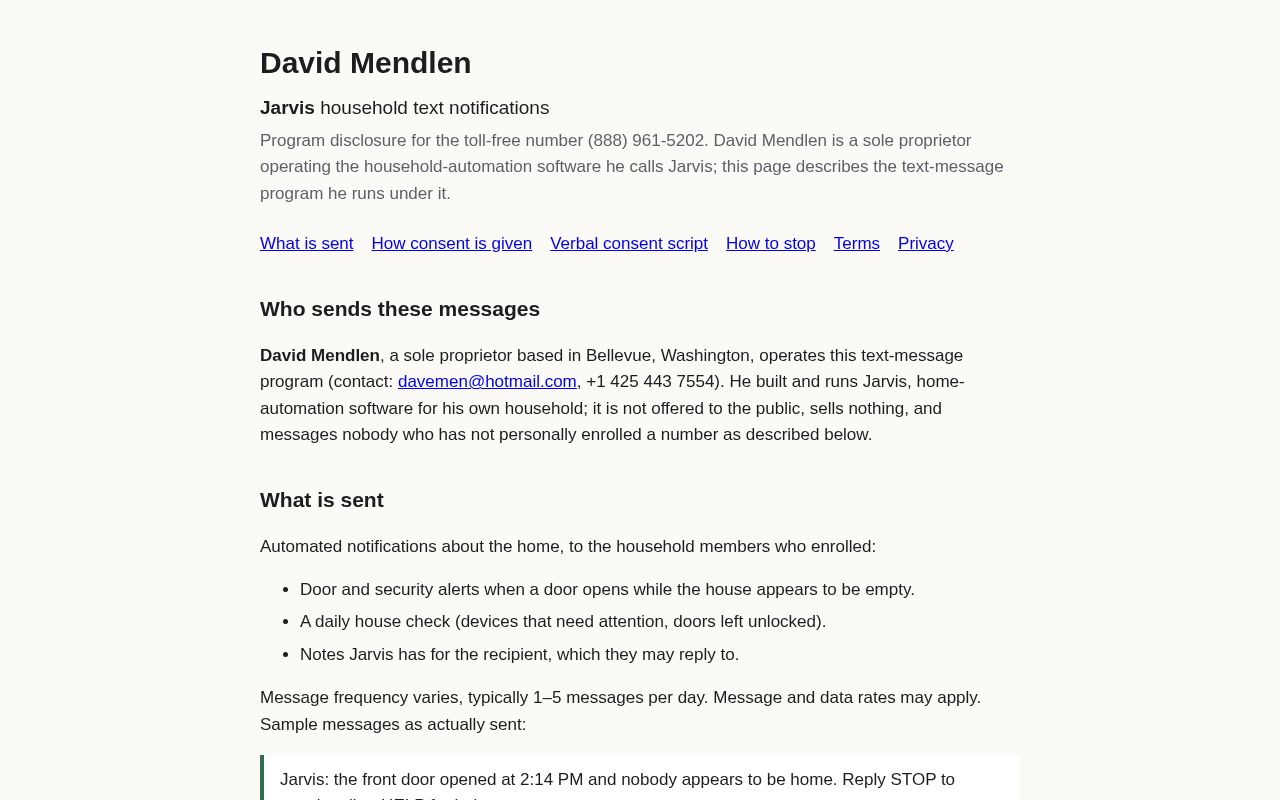 Preview of Jarvis Sms