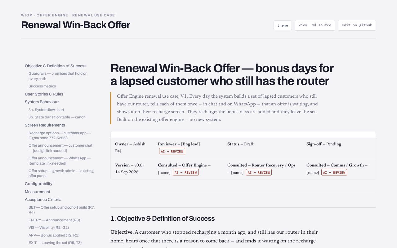 Preview of Renewal Winback Prd