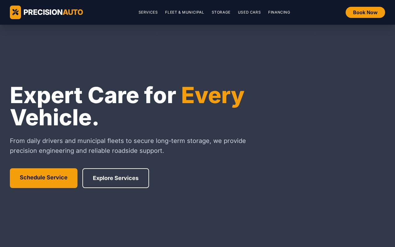 Preview of Precision Auto & Fleet Services Website