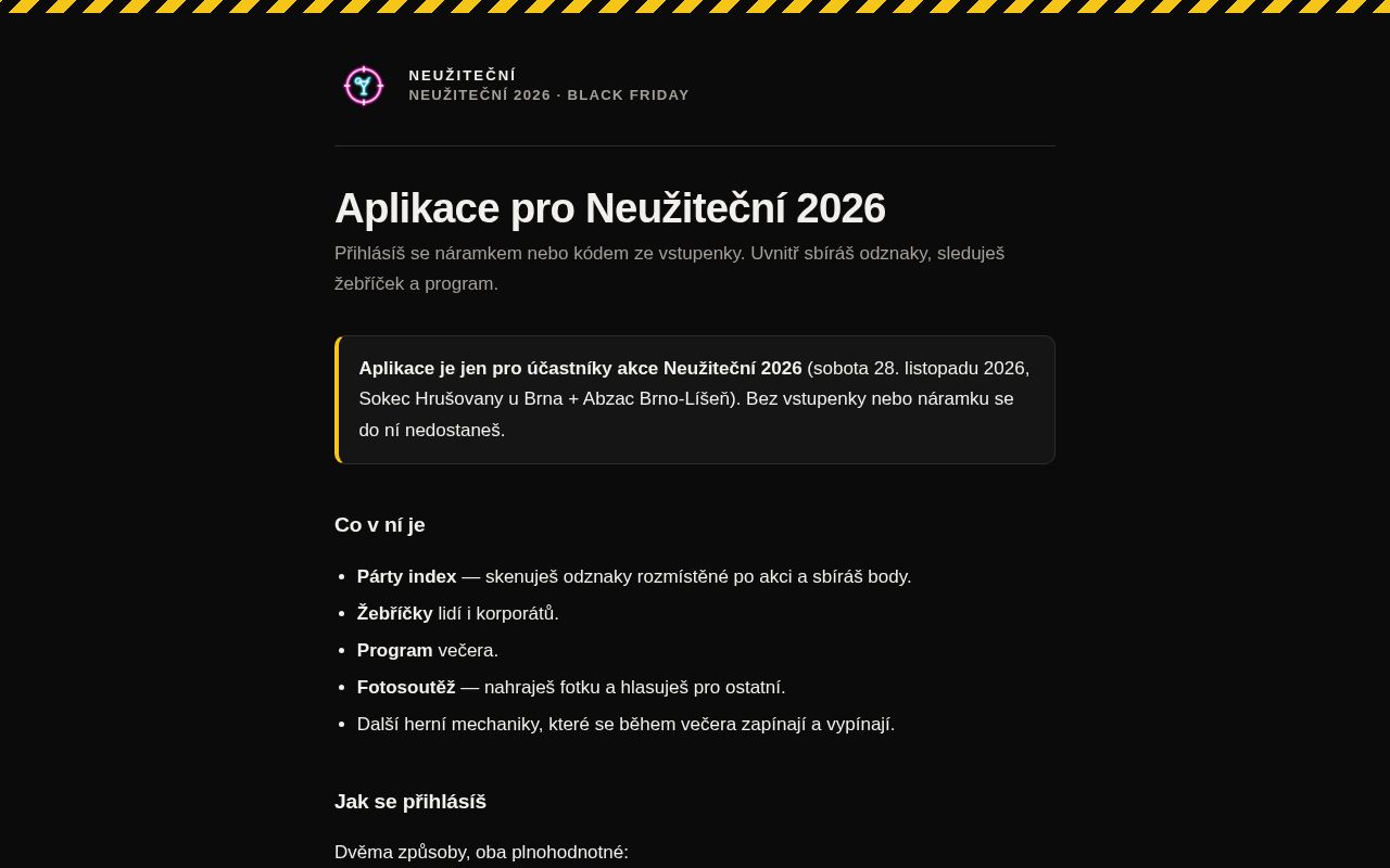 Preview of Neuzitecni App Web