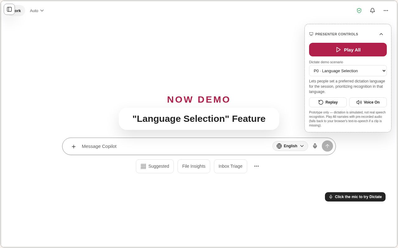 Preview of Bizchat Dictate Prototype