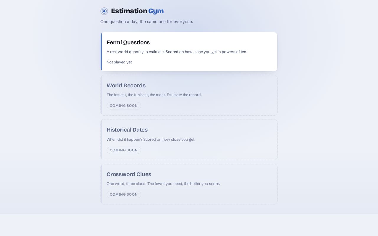 Preview of Estimation Gym App