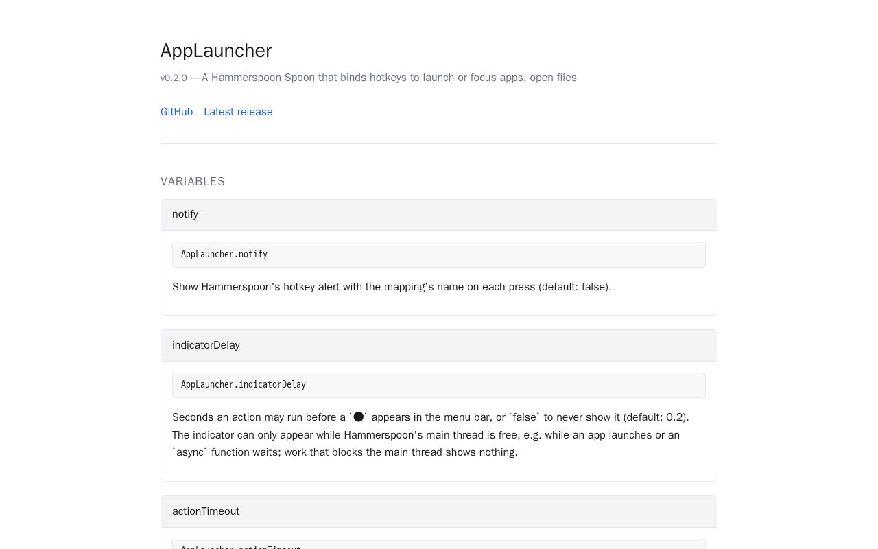 Preview of AppLauncher Spoon