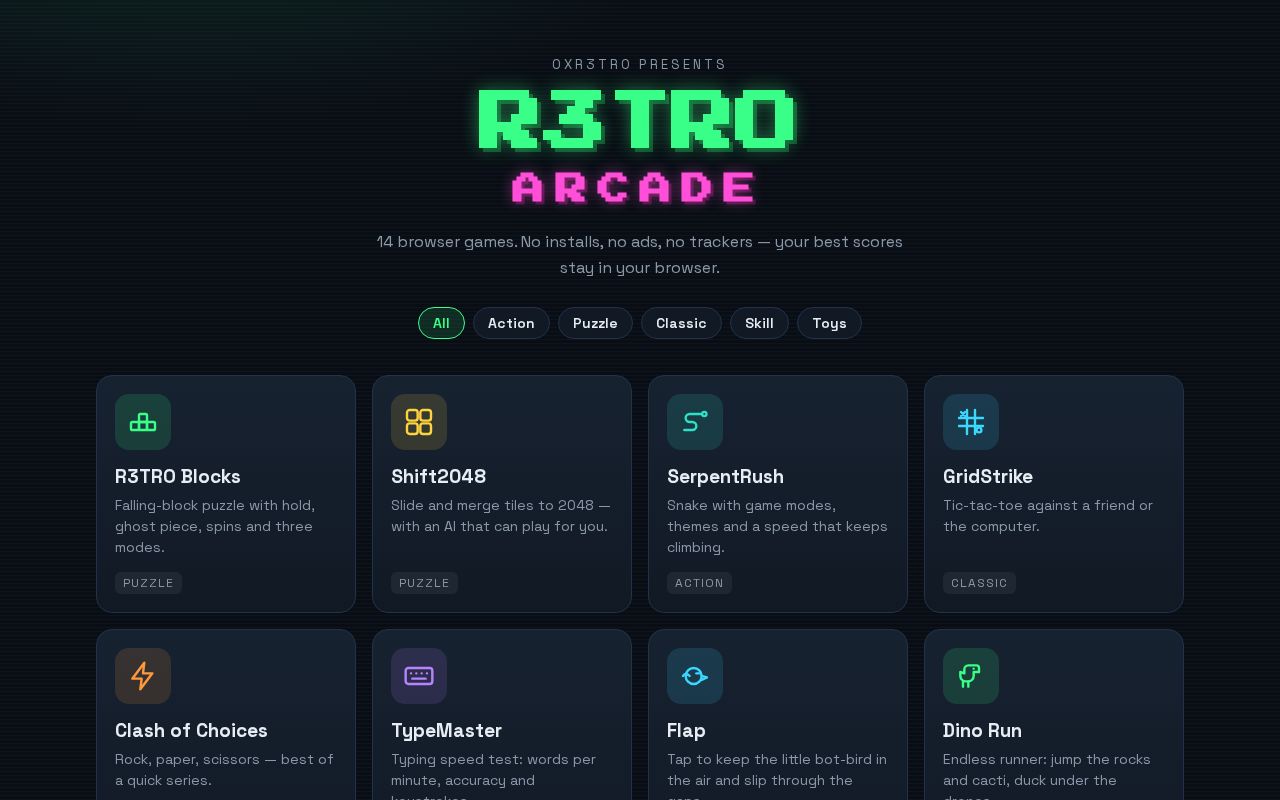 Preview of R3tro Arcade