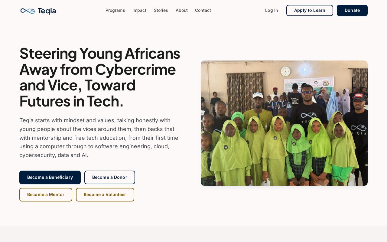 Preview of Teqia Homepage