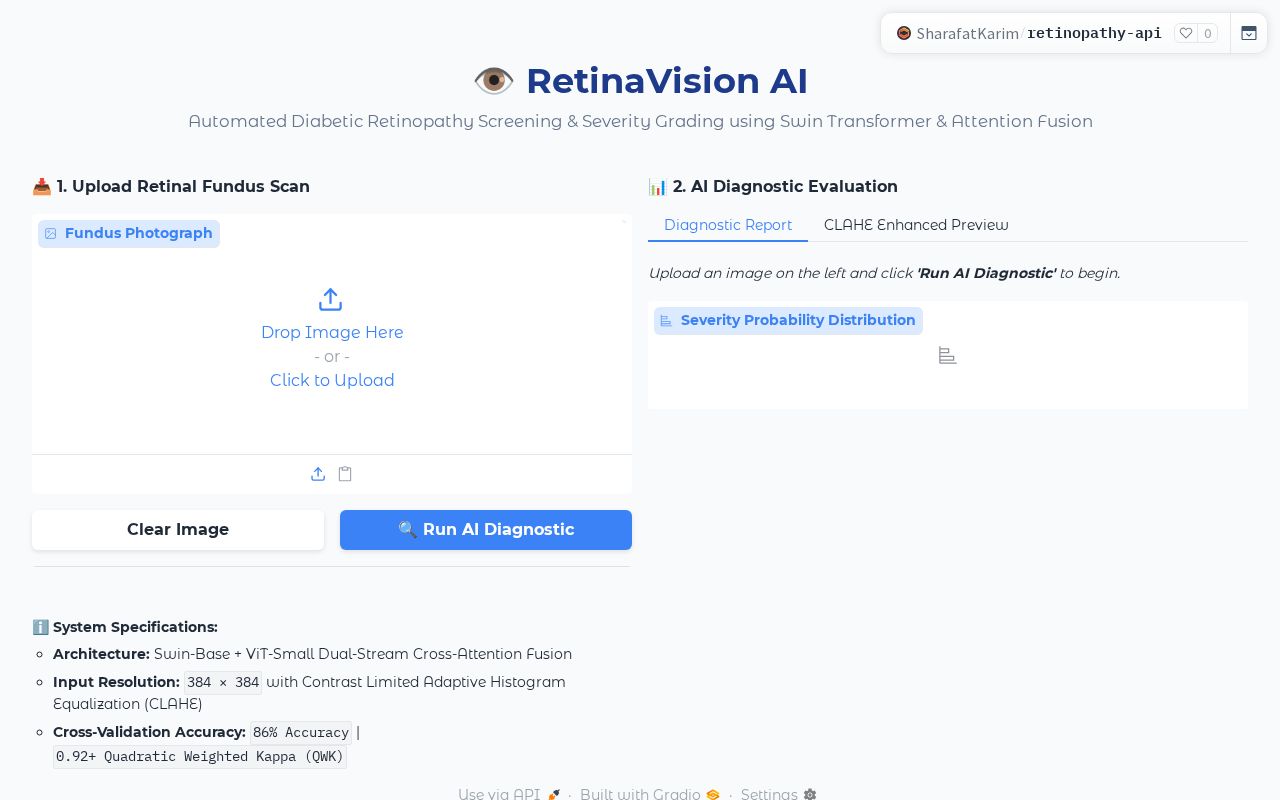 Preview of RetinaVision AI - Diabetic Retinopathy Detection