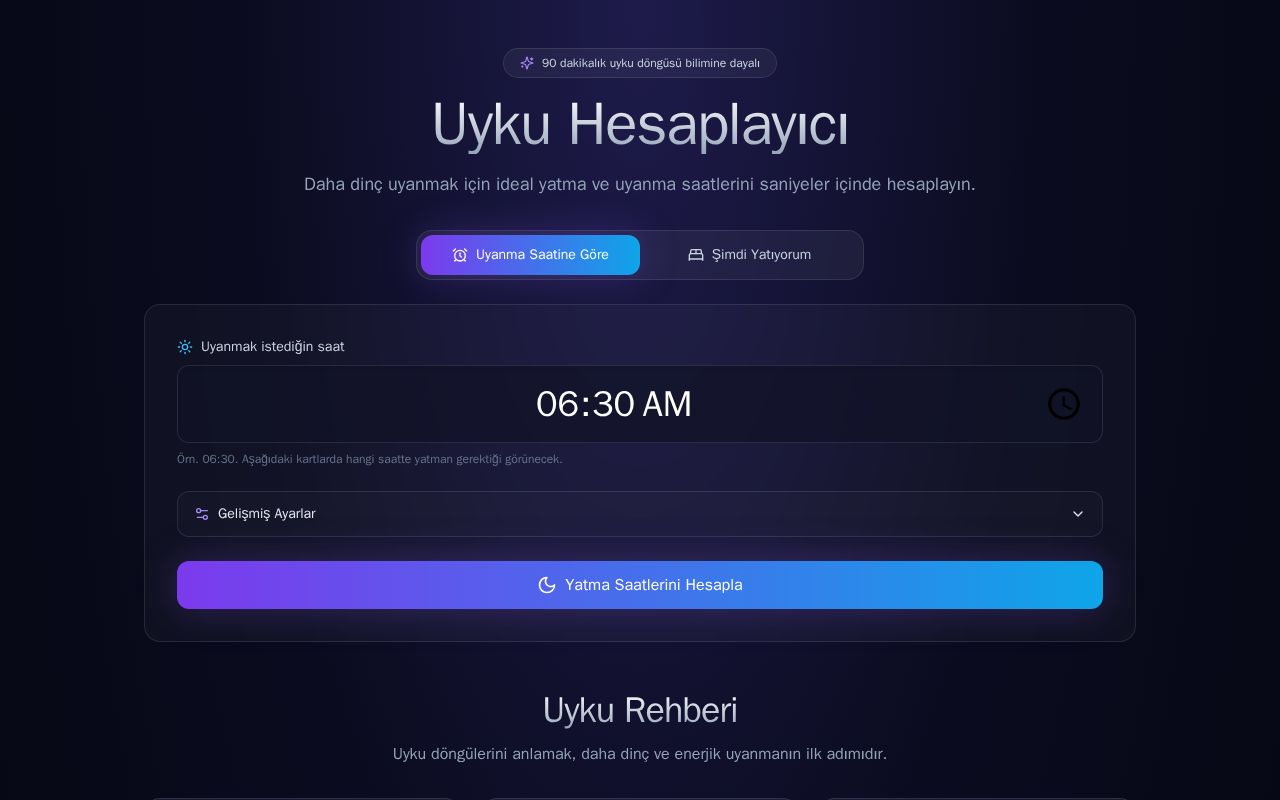 Preview of Sleep Calculator