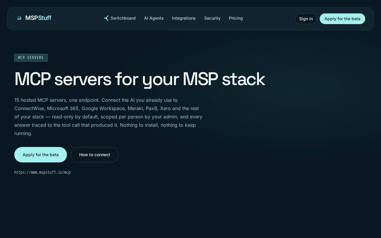 Preview of MCP servers for your MSP stack