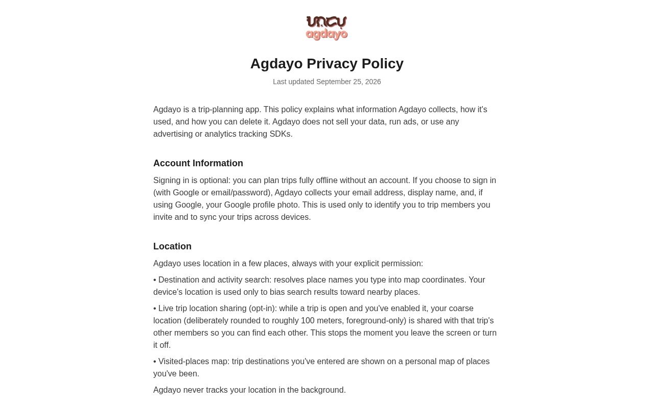 Preview of Agdayo Ios App