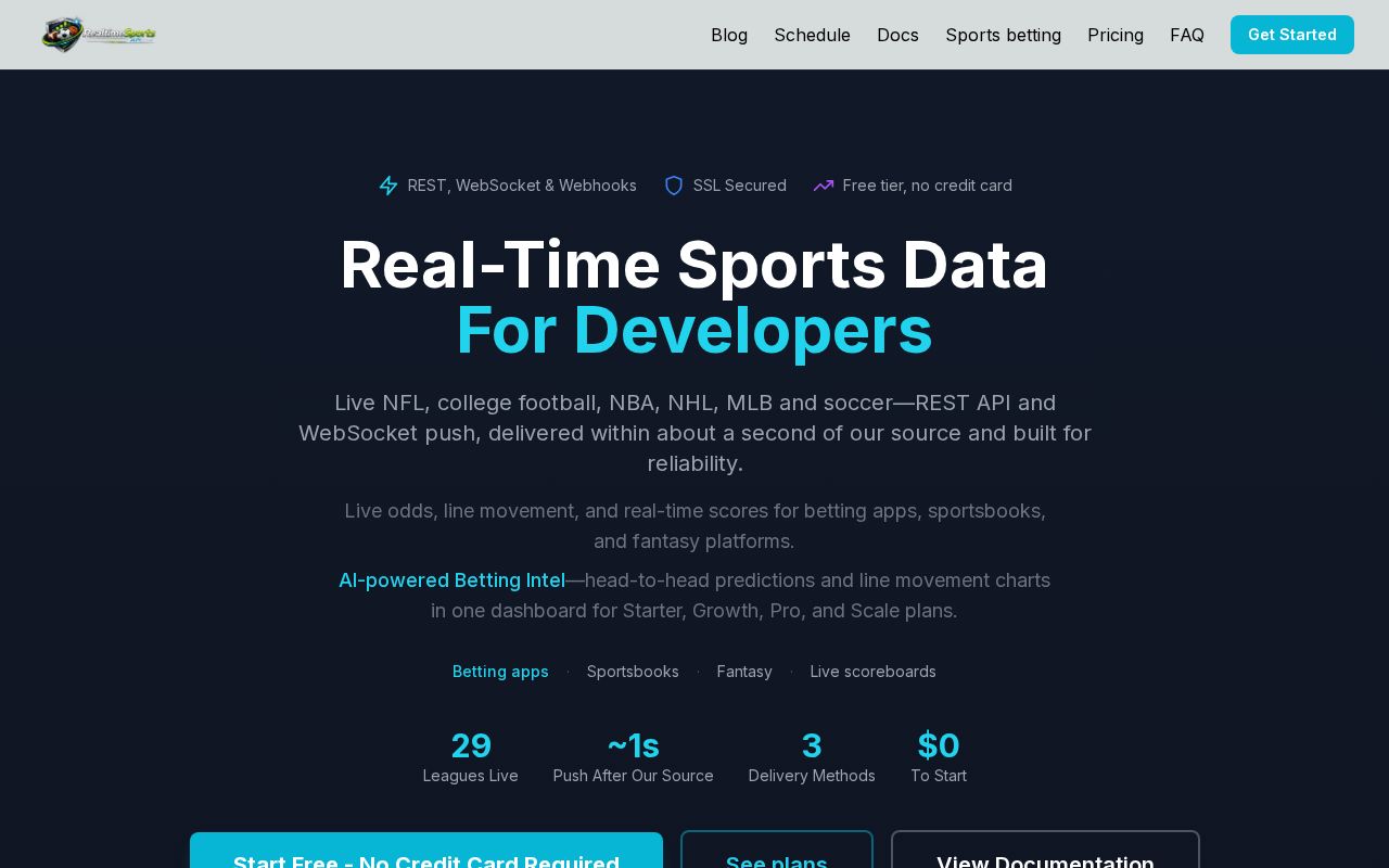 Preview of Realtime Sports Api Examples