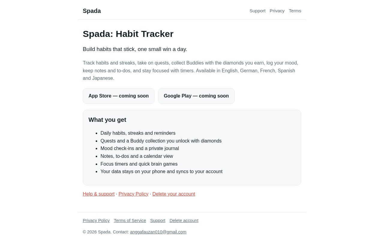 Preview of Spada: Habit Tracker