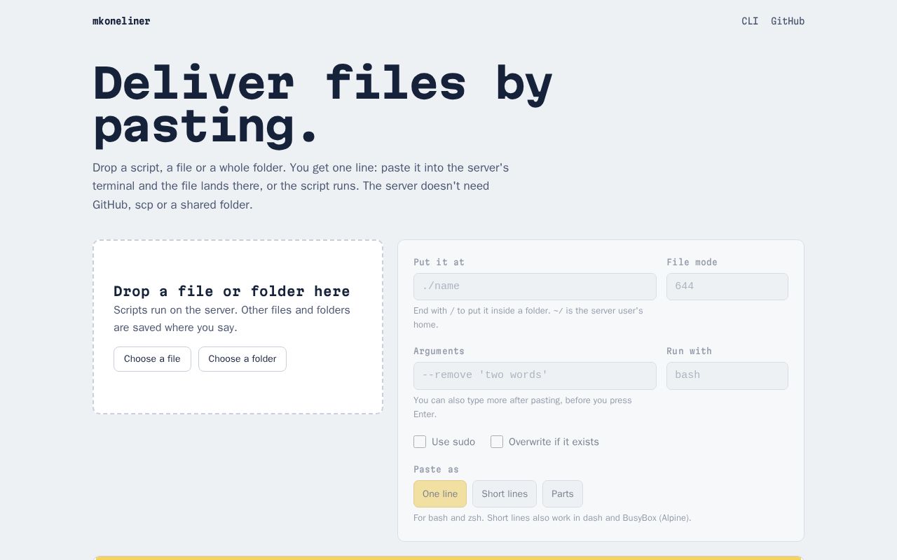 Preview of Mkoneliner