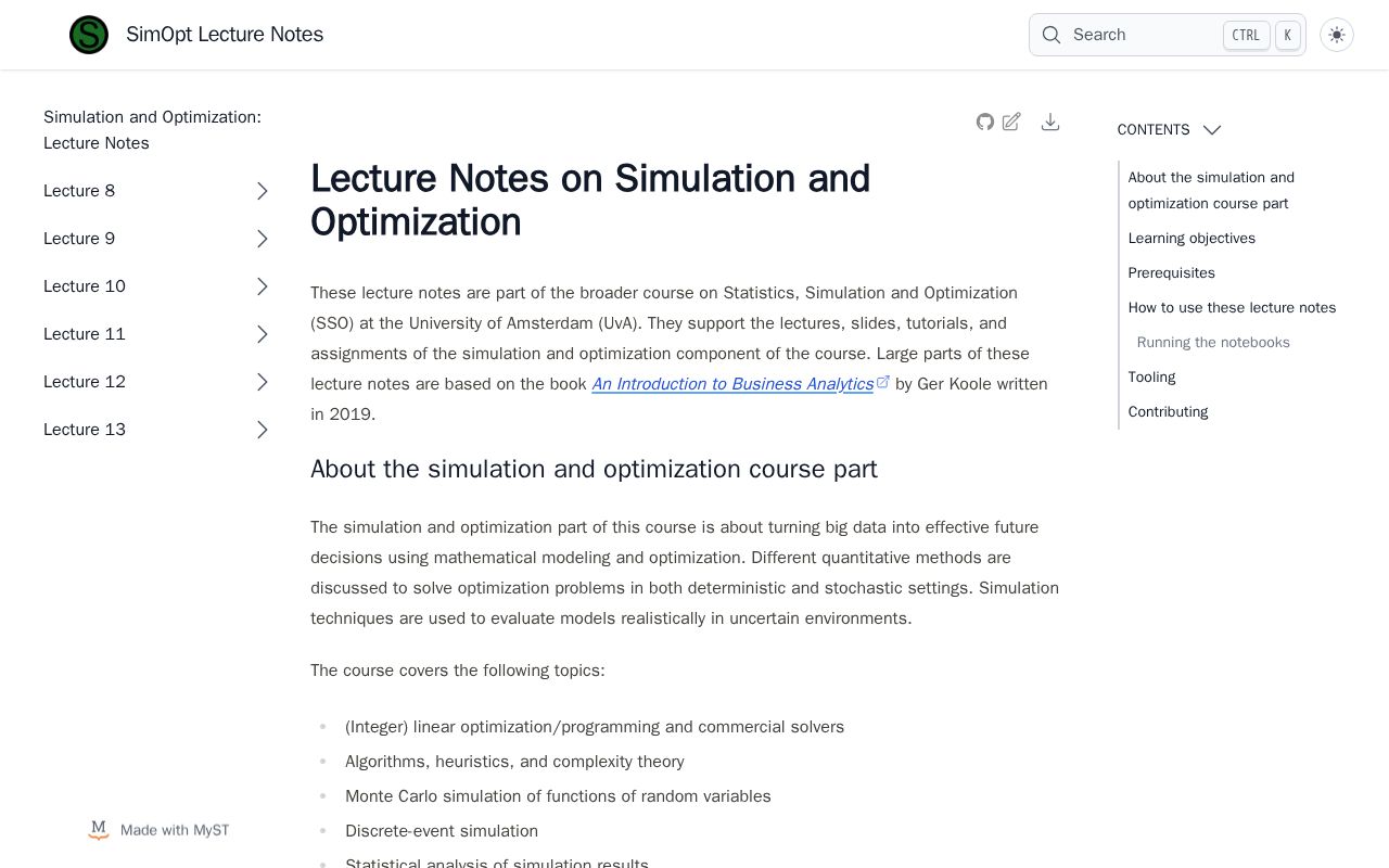 Preview of Simopt Lecture Notes