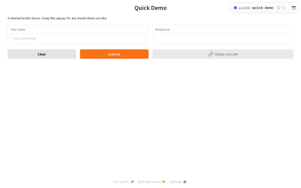 Preview of Quick Demo