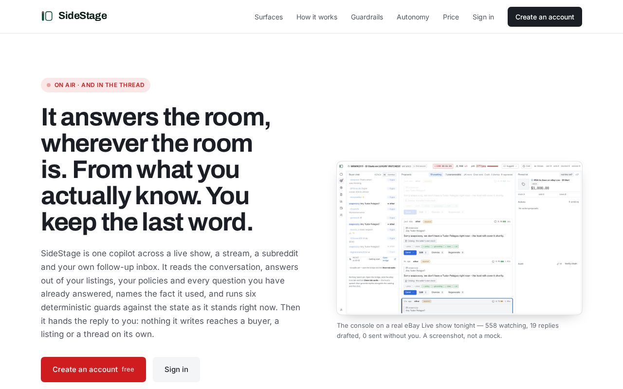 Preview of Live Commerce Copilot