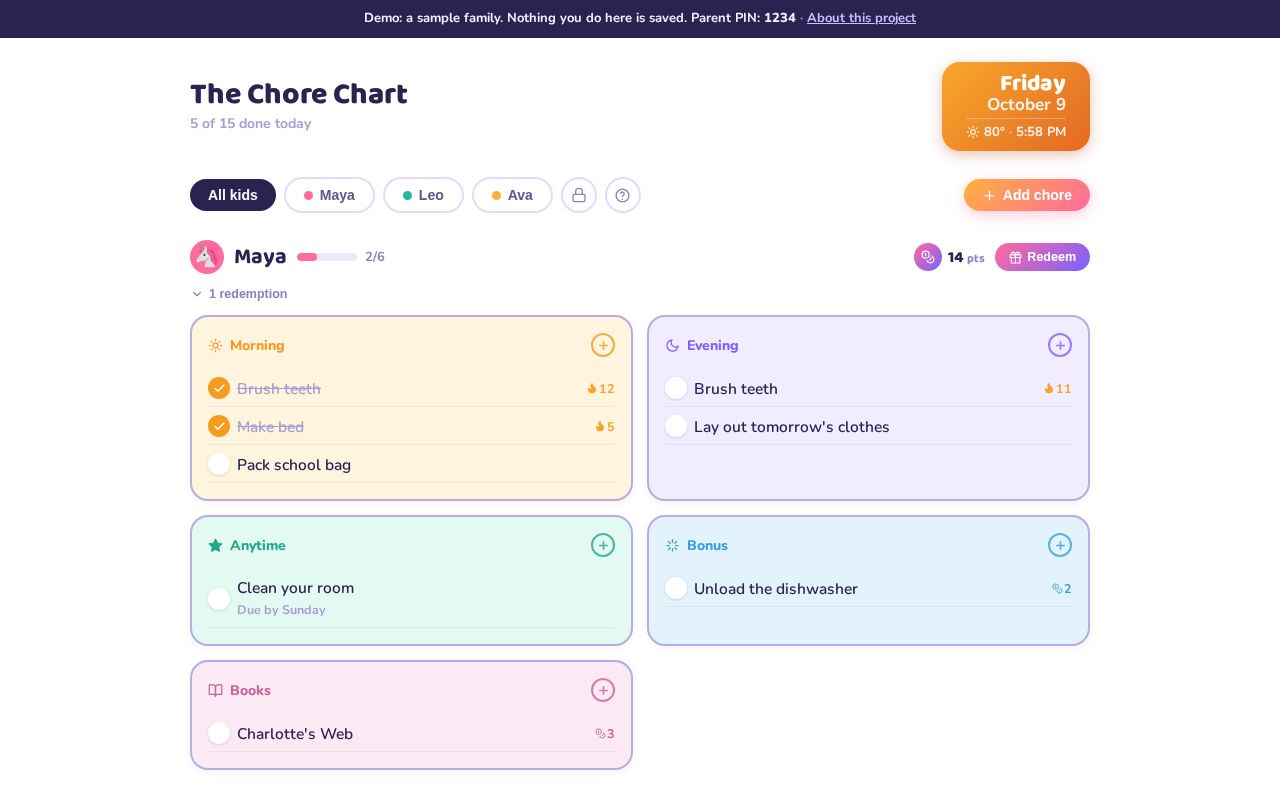 Preview of Chore Chart