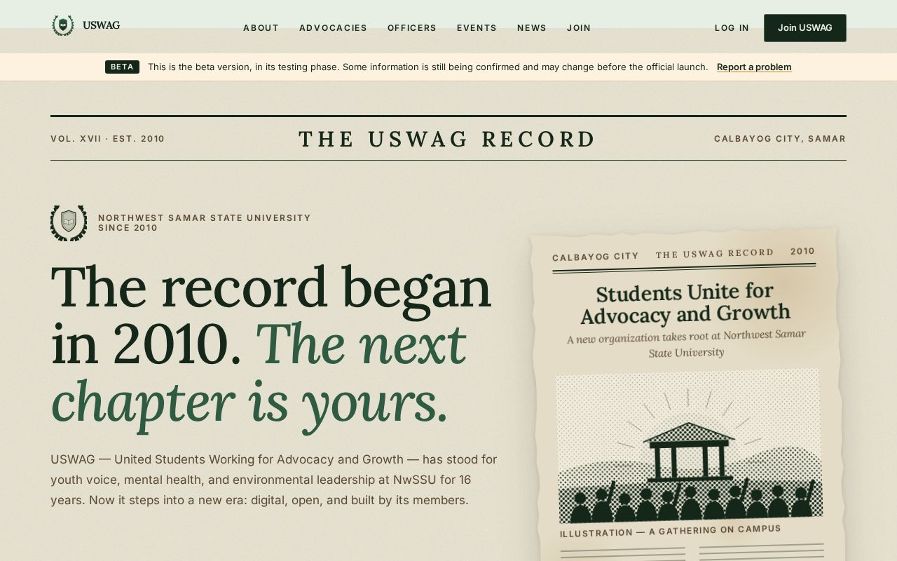 Preview of Uswag Official Web