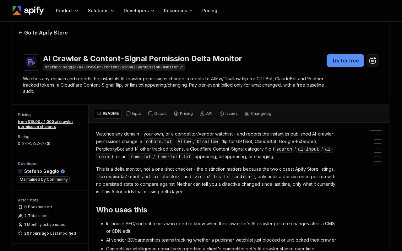 Preview of Ai Crawler Content Signal Permission Monitor