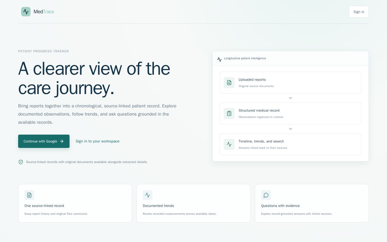Preview of Patient Progress Tracker Frontend