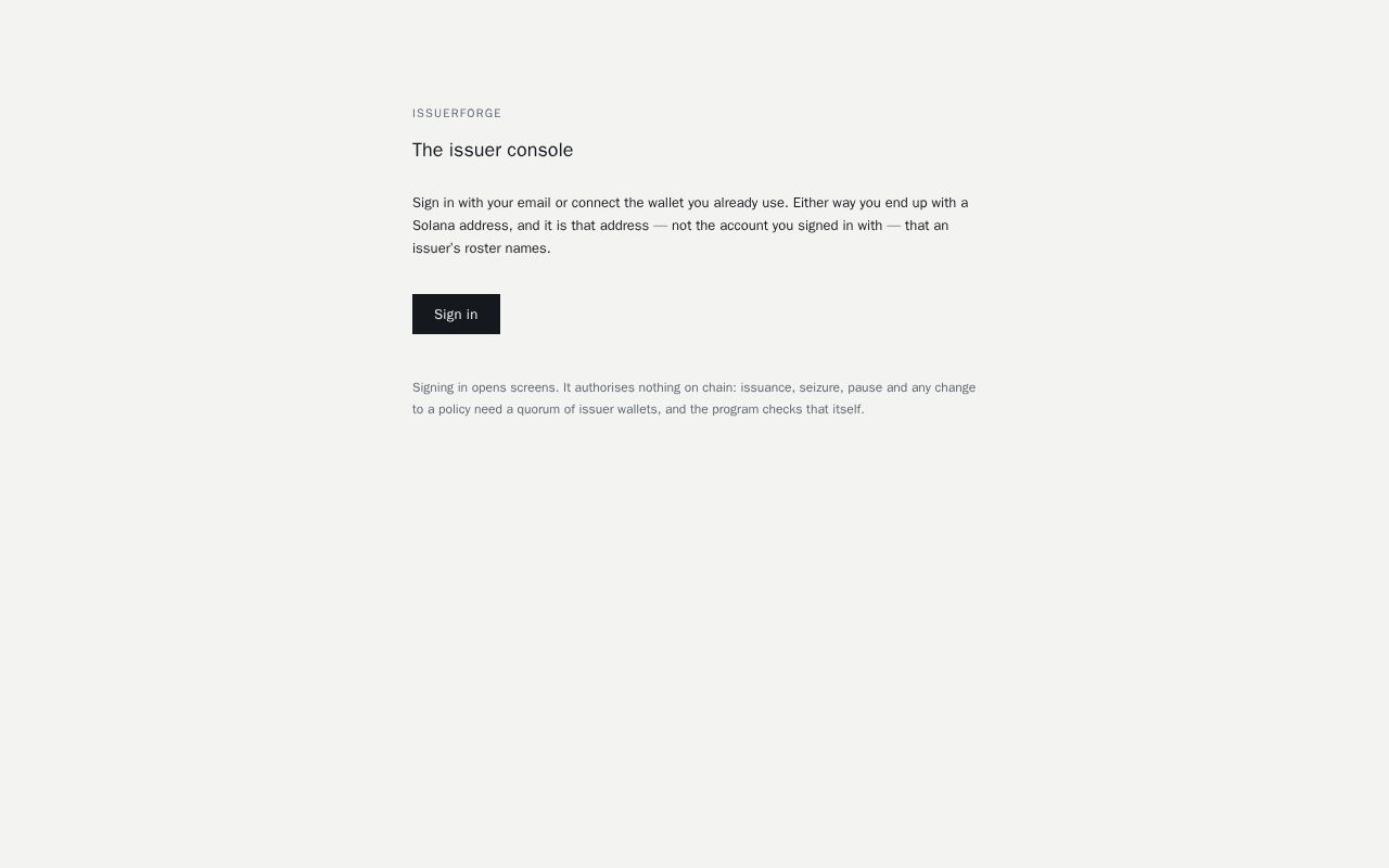 Preview of IssuerForge