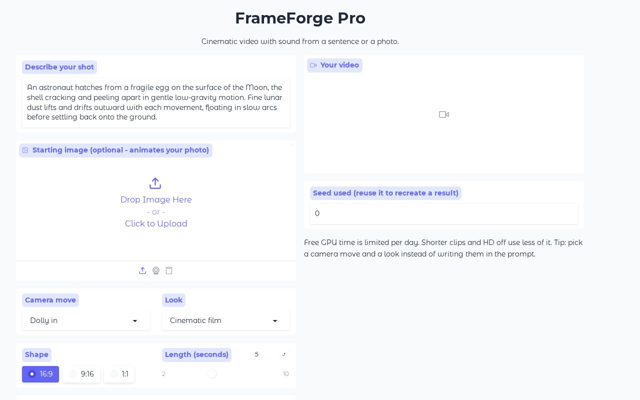 Preview of FrameForge Pro