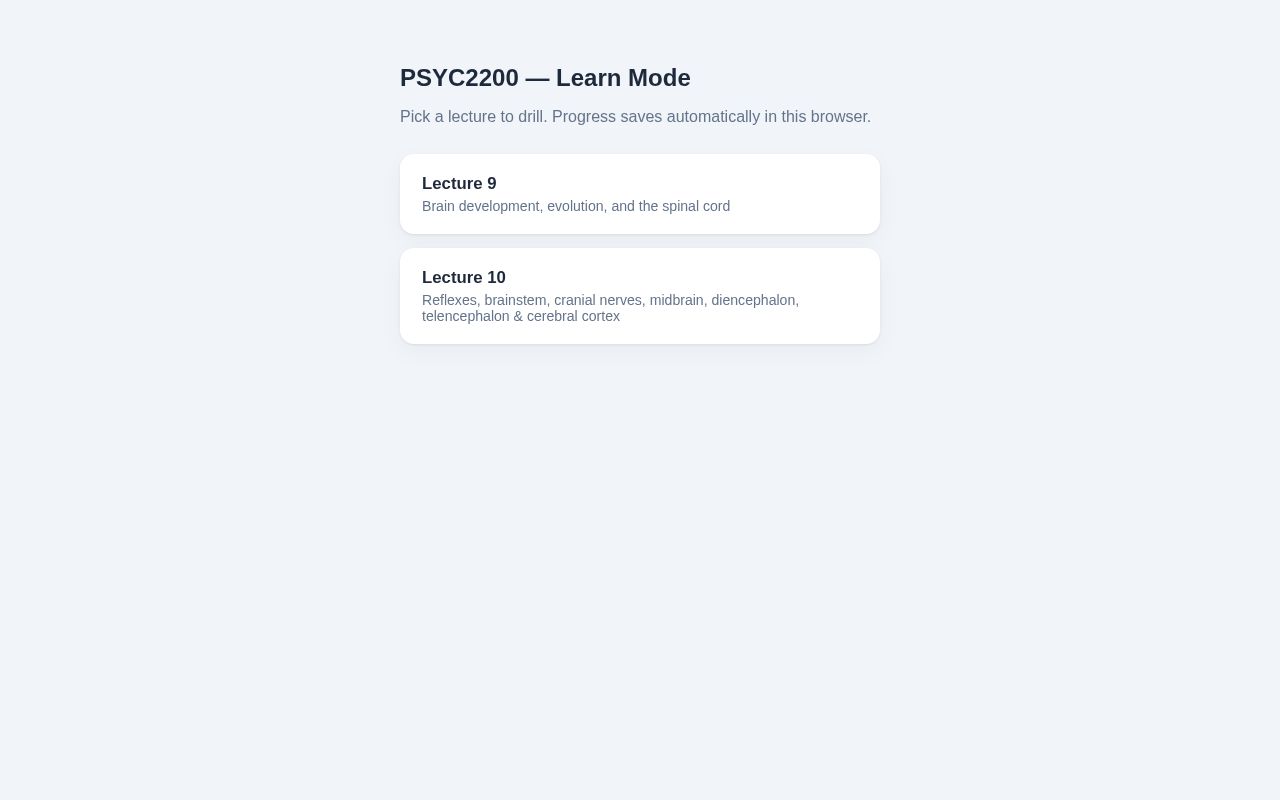 Preview of Psyc2200 Quiz App